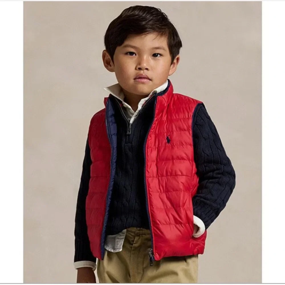 New: Polo Ralph Lauren Reversible Down Puffer Vest. Size 2